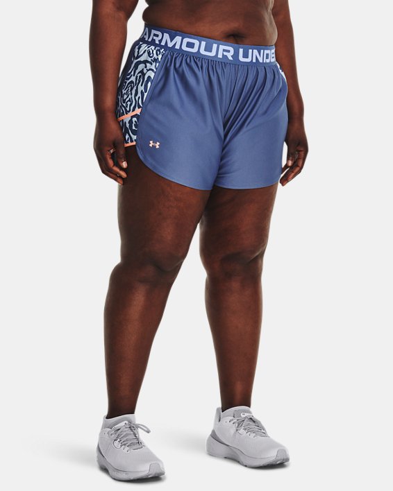 Women's UA Play Up Print Inset Shorts, Blue, pdpMainDesktop image number 0